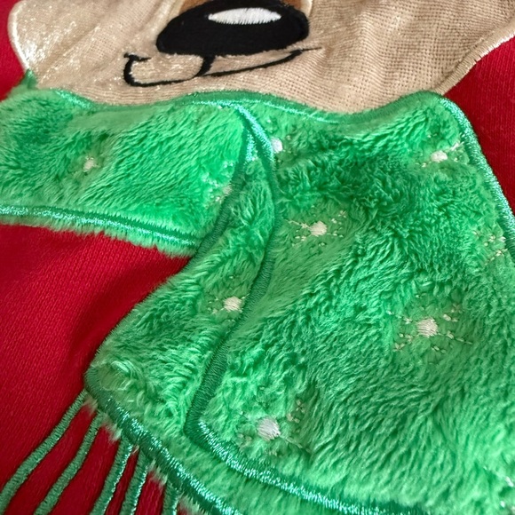 Holiday Festive Red and Green Reindeer Ugly Sweatshirt - Picture 9 of 14